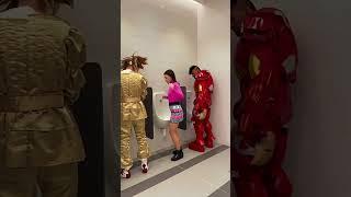 Iron man Wc Prank #pranks #jeezzai #marvel #ironman