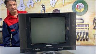 Restoration a Damaged Vintage Panasonic TV at a Used TV Store // Restoration Vintage TVs