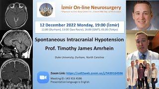 ION 302. ZOOM lecture, Amrhein: Intracranial Hypotension 12.12.22