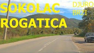 Sokolac - Rogatica, main road M19.3, driving with Waze navigation, October 2024