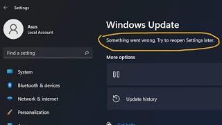 How to fix windows 11 update error "Something went wrong. try to reopen settings later"