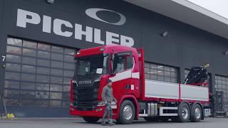 HIAB Kran auf Scania 3-Achser plus XL Zertifikat