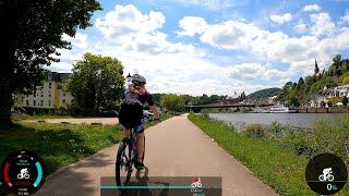 30 minutes Fat Burning Indoor Souke Cycling Workout from Mosel to Saar River Garmin 4K Video