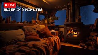 Snowstorm & Crackling Fire in a Cabin | The Perfect Ambience for Stress Relief, Focus & Deep Sleep