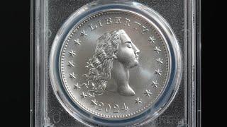 2024 1 oz Flowing Hair Silver Medal 230th Ann. PCGS MS 70 FS (Flowing Hair)