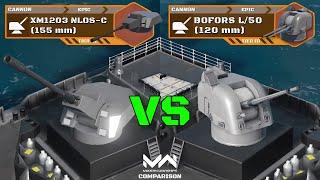 New Cannon XM1203 NLOS-C (155mm) VS Bofors L/50 (120mm) | Cannon Comparison | Modern Warships