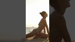  Sunset Yoga Meditation by the Beach | Relaxing Ocean Waves ‍️