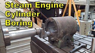 Boring A Steam Engine Cylinder On The Horizontal Boring Mill - Manual Machining