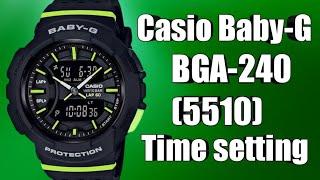 how to set the time casio baby-g bga-240 watch