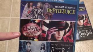 Beetlejuice / Charlie and the Chocolate Factory / Corpse Bride Blu-Ray Unboxing