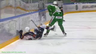 Moritz Seider hitting the SHL