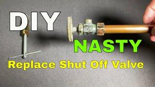 How to replace a corroded water shut off valve for toilet or sink