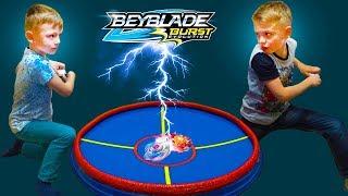 Beyblade Burst Battle real life Big BeyStadium Бейблейд битвы на огромной арене