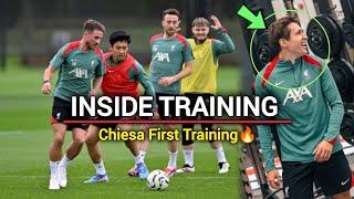 INSIDE TRAINING | Federico chiesa First Liverpool training | Ready for Man United