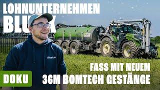 Lohnunternehmen BLUNK: Gülle Ausbringung - Fass mit neuem 36m Bomech Gestänge V3 (Landwirtschaft)