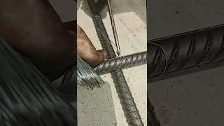 Demonstrate the technique of tying rebar