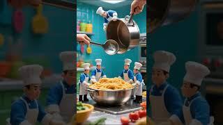 Mini Chefs’ Epic Kitchen Adventure #miniaturecookingshorts #MiniChefs #SpaghettiAdventure #shorts
