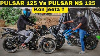 Pulsar 125 vs Pulsar NS 125 full Long race  Shocking Result  #pulsarrace