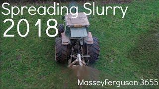 Spreading SLURRY 2018 /w Masseyferguson 3655 and splashplate