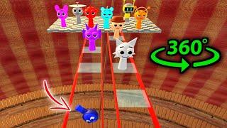 360° Incredibox Sprunki Playing Glass Bridge SQUID GAME | VR/4K