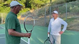 COACH ROB STOPPED OUR HITTING SESSION TO FIX MY BACKHAND SINCE I DEVELOPED SOME BAD HABITS!