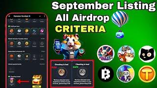 September Listing All Airdrop Criteria | Hamster kombat I'd Ban new achivement | #hamsterkombat