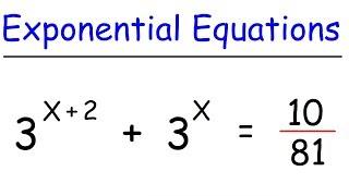 Exponential Equations - Algebra and Precalculus