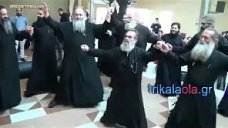 Priests from Trikala Greece,  Greek Dancing.