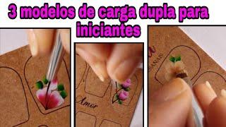 3 modelos de adesivos de unhas carga dupla simples para iniciantes