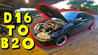 HOW TO: 96-00 Honda Civic D16Y7 To JDM B20B Engine Swap