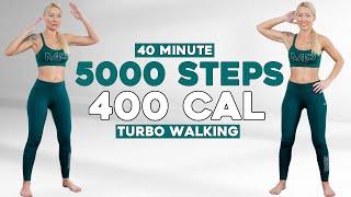 5000 STEPS TURBO WALKING Cardio Workout For Weight Loss Knee Friendly No Jumping Fat Burning Cardio