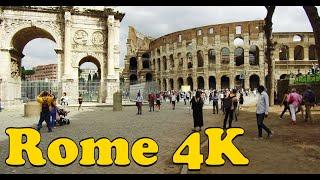 Walk around Rome Italy. [4K] Porta San Giovanni - Colosseum - Piazza del Campidoglio.