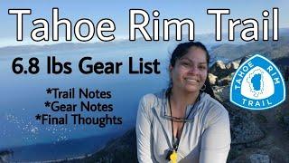 Tahoe Rim Trail Ultralight Gear List (6.8 lbs) | Trail Notes | Gear | Final Thoughts