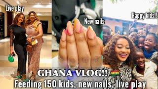 LIVING IN GHANA  VLOG|| FEEDING 150 KIDS,NEW NAILS, ATTENDING A LIVE PLAY BY LATIF ABUBAKAR