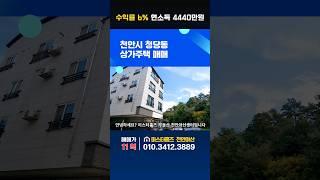 수익률 6% 연소득 4440만원. 건물 앞 공원, 숲 뷰. 천안 청당동 상가주택 매매.