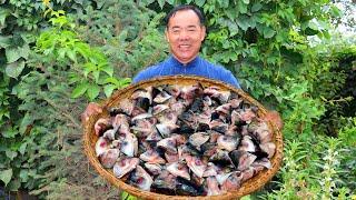 Cooking 80 Fish Heads At Once! Deep Fried and Grilled with Massive Chili! | Uncle Rural Gourmet