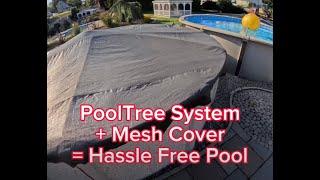 Above ground pool closing with PoolTree System - Heavy Rain