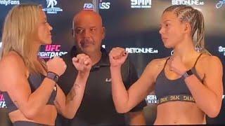 Jena Bishop vs. Luana Santos - Weigh-in Face-Off - (LFA 135) - /r/WMMA