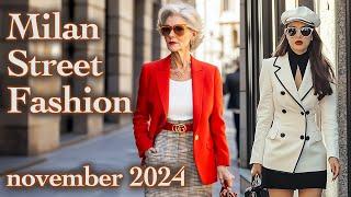 Beautiful Italian Street Fashion November 2024. Fall fashion trends from Milanese. Luxury Shopping