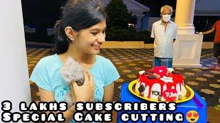 3 LAKHS SUBSCRIBERS SPECIAL CAKE CUTTING | with family | thejathangu