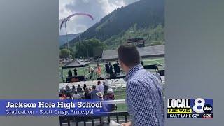 Jackson Hole High School Principal drops into graduation