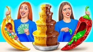 Rich Girl vs Poor Girl Chocolate Fondue Challenge | Funny Situations by Choco DO