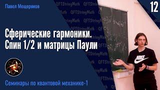 Квантовая механика - 1.12 | Сферические гармоники. Спин 1/2 и матрицы Паули | Павел Мещеряков