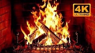  Cozy Fireplace 4K (12 HOURS). Fireplace with Crackling Fire Sounds. Fireplace Burning 4K