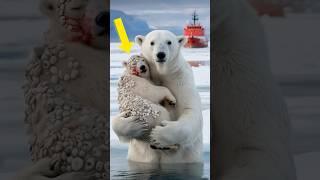 The mother polar bear begged the old fisherman to save her cub from the barnacles.