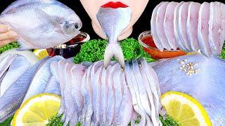 ASMR 병어회 *CRUNCHY SOUND* RAW BUTTER FISH, ONION, SEA GRAPES KOREAN SEAFOOD EATING SOUNDS MUKBANG 먹방