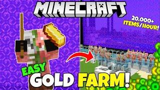 NEW GOLD FARM Tutorial! 20,000 Items/Hour! Minecraft Bedrock (MCPE Xbox PS5 PC)