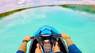 Riding Seadoo Spark through tight turns in Bahamas. Ran Aground!