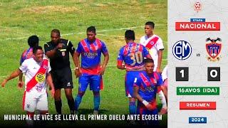 MUNICIPAL VICE vs ECOSEM PASCO (1-0) | RESUMEN - 16AVOS DE FINAL IDA Etapa Nacional | Copa Perú 2024