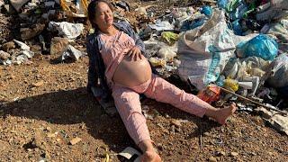 single mother pregnant with three baby girls is suffering in the late stages of her pregnancy.
